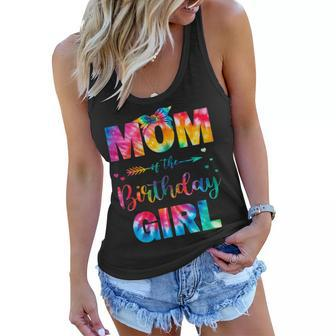 Womens Mom Of The Birthday Girl Mama Mother And Daughter Tie Dye Women Flowy Tank - Seseable