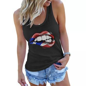 Womens Sexy Biting Lips Puerto Rico Flag Pride Sexy Lady Gifts Graphic Design Printed Casual Daily Basic Women Flowy Tank - Thegiftio UK
