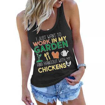 Work In My Garden Hangout With My Chickens Women Flowy Tank - Monsterry UK