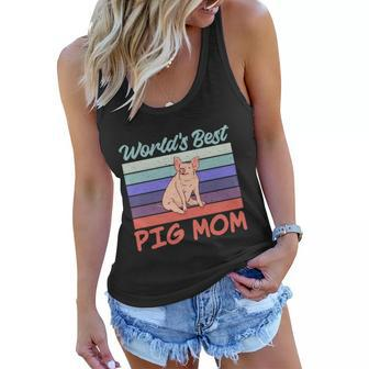 Worlds Best Pig Mom Pig Owner Pig Farmer Pig Mother Funny Gift Graphic Design Printed Casual Daily Basic Women Flowy Tank - Thegiftio UK