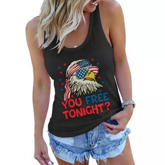 You Free Tonight Bald Eagle Mullet Usa Flag 4Th Of July Gift Women Flowy Tank - Monsterry UK