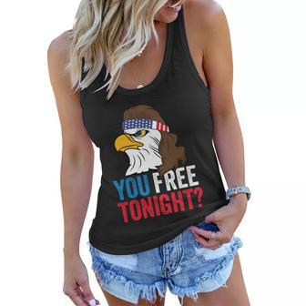 You Free Tonight Funny 4Th Of July Mullet Eagle With Us Flag Gift Women Flowy Tank - Monsterry