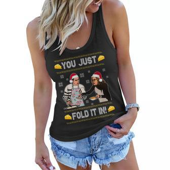You Just Fold It Funny Cheese Xmas Sweater Women Flowy Tank - Monsterry AU