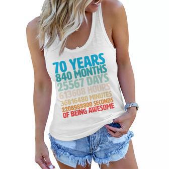 70 Years Of Being Awesome 70Th Birthday Time Breakdown Women Flowy Tank - Monsterry CA