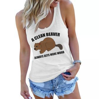 A Clean Beaver Always Gets More Wood Women Flowy Tank | Mazezy