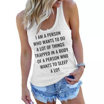 A Person Who Wants To Sleep A Lot Women Flowy Tank - Seseable