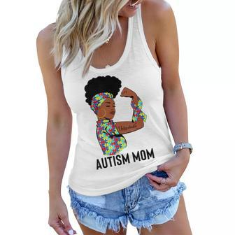 Autism Awareness Strong Mom Afro Mother Black Women Gift Graphic Design Printed Casual Daily Basic Women Flowy Tank - Thegiftio UK