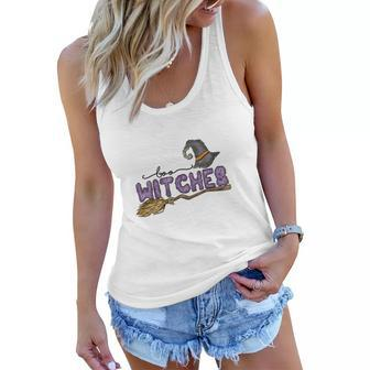 Boo Witches Broom Halloween Boo Crew Women Flowy Tank - Seseable