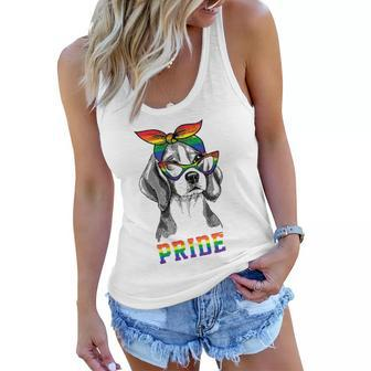 Cute Dog Lover Puppy Owner Beagle Mom Dad Gay Lesbian Lgbt Women Flowy Tank | Mazezy UK