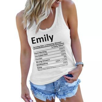Emily Nutrition Personalized Name Funny Christmas Gift Idea Women Flowy Tank - Thegiftio UK
