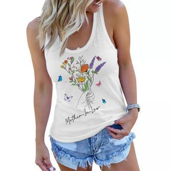 Funny Blessed Mother-In-Law Flowers Floral Mothers Day Graphic Design Printed Casual Daily Basic Women Flowy Tank - Thegiftio UK