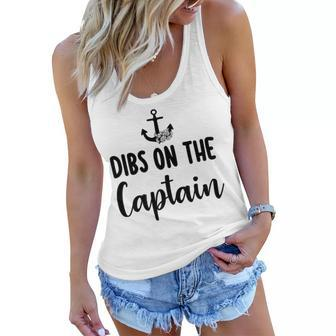 Funny Captain Wife Dibs On The Captain Quote Anchor Sailing V2 Women Flowy Tank - Thegiftio UK
