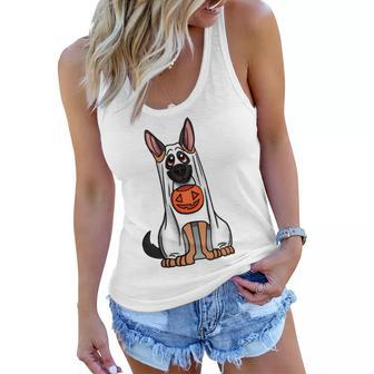 German Shepherd Halloween Begging For Treats Women Flowy Tank - Thegiftio UK