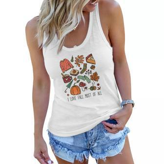 I Love Fall Most Of All Sweaters Things Women Flowy Tank - Seseable