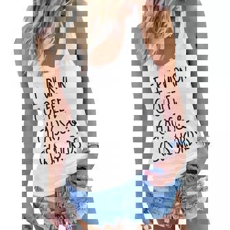 I Run On Coffee Chaos And Cuss Words V3 Women Flowy Tank - Seseable