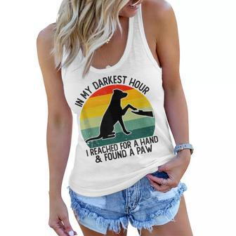 In My Darkest Hour I Reached For A Hand And Found A Paw Women Flowy Tank - Thegiftio UK