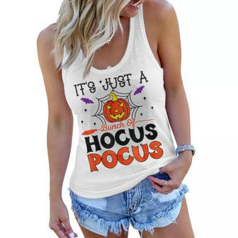 Its Just A Bunch Of Hocus Pocus Halloween Boo Pumpkin Women Flowy Tank - Seseable