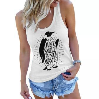 Just Smile And Wave V3 Women Flowy Tank - Seseable