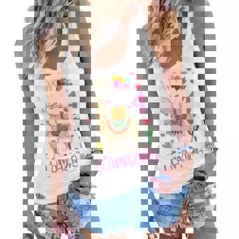 Kids 4Th Birthday I Am 4 Years Old And Llamazing Llama Girl Ns V2 Women Flowy Tank - Thegiftio