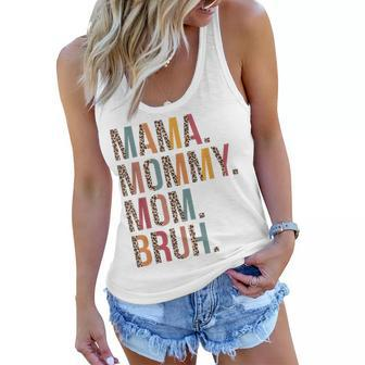 Mama Mommy Mom Bruh Mommy And Me Leopard Mothers Day Gifts Women Flowy Tank - Thegiftio UK