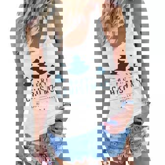 Merry Christmas Happy Holly Day T- Women Flowy Tank - Thegiftio