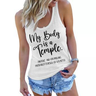 My Body Is A Temple Ancient & Crumbling Probably Cursed V3 Women Flowy Tank - Seseable