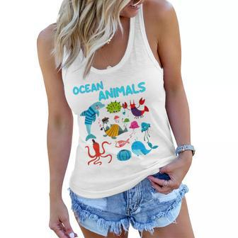 Ocean Animals Marine Creatures Under The Sea Gift Women Flowy Tank | Mazezy