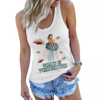 Oceans Of Possibilities Summer Reading 2022 Librarian Tshirt Women Flowy Tank - Monsterry