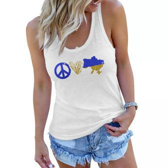 Peace Love Ukraine Tshirt Women Flowy Tank - Monsterry AU