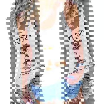 Pottery Because Murder Is Wrong Funny Cat Lovers Women Flowy Tank - Thegiftio