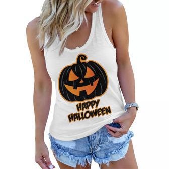 Pumpkin Halloween Party Shirt - Happy Halloween For A Party Women Flowy Tank - Thegiftio UK