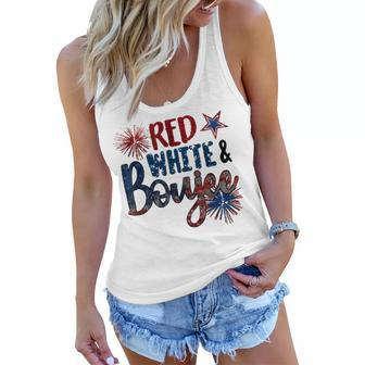 Red White And Boujee 4Th Of July Fourth Of July Vintage Women Flowy Tank - Seseable