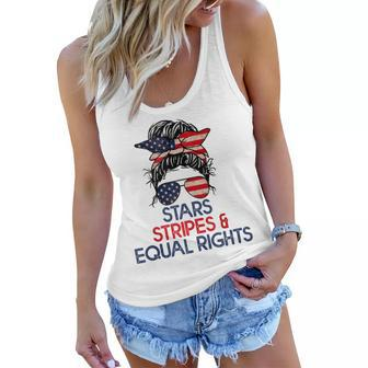 Retro Pro Choice Stars Stripes And Equal Rights Patriotic Women Flowy Tank - Seseable