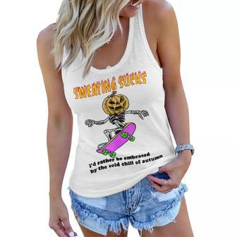 Sweating Sucks Id Rather Be Embrace By The Bold Chill Women Flowy Tank - Thegiftio UK