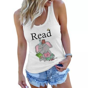 Teacher Library Read Book Club Piggie Elephant Pigeons Funny Tshirt Women Flowy Tank - Monsterry AU