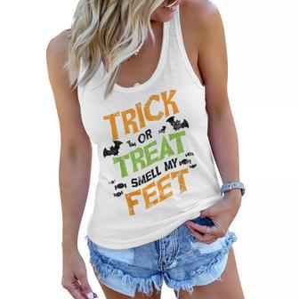 Trick Or Treat Smell My Feet Funny Kids Halloween Gift Women Flowy Tank - Seseable
