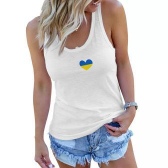 Ukraine Love Heartbeat Tshirt Women Flowy Tank - Monsterry