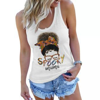 Womens Spooky Mama Funny Halloween Day For Mom Women Flowy Tank - Seseable