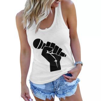 Mic Raise Old School Hip Hop Microphone Graphic Women Flowy Tank - Monsterry AU