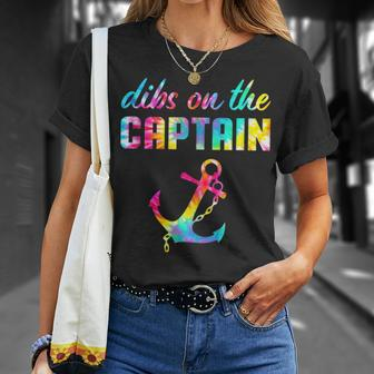 Captain Wife Dibs On The Captain Girls Trip Tie Dye T-shirt - Thegiftio UK