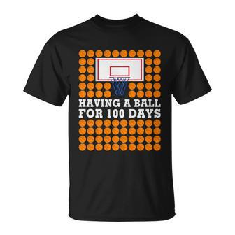100Th Day Of School Basketball Balls 100 Basket Balls Basketball Hoop Unisex T-Shirt - Monsterry UK
