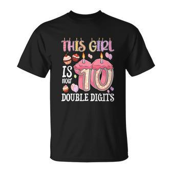 10Th Birthday This Girl Is Now 10 Years Old Double Digits T-shirt - Thegiftio UK