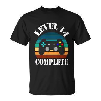 14Th Anniversary For Husband Level 14 Complete Gamer T-shirt - Thegiftio UK