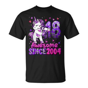 18 Years Old Unicorn Flossing 18Th Birthday Girl Unicorn Unisex T-Shirt - Seseable