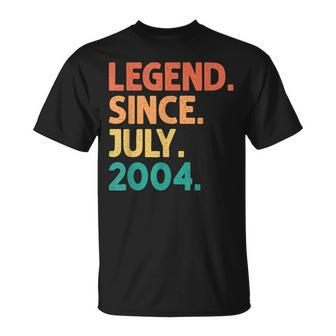 18Th Birthday Legend Since July 2004 18 Years Old Vintage Unisex T-Shirt - Seseable