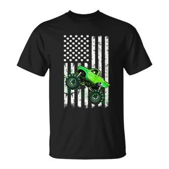 St Patricks Day Monster Truck American Flag Boy Kid Toddlers Cute Gift Unisex T-Shirt