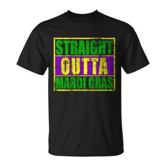 Striaght Outta Mardi Gras New Orleans Party T-Shirt Graphic Design Printed Casual Daily Basic Unisex T-Shirt