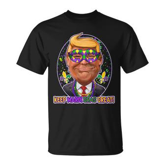 Trump Keep Mardi Gras Great T-Shirt Graphic Design Printed Casual Daily Basic Unisex T-Shirt