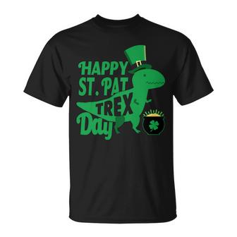 Happy St Patricks Pat T-Rrex Day Graphic Design Printed Casual Daily Basic Unisex T-Shirt