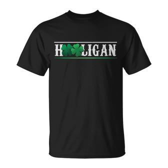 Hooligan Irish Clover St Patricks Day T-Shirt Graphic Design Printed Casual Daily Basic Unisex T-Shirt